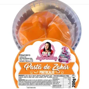  Pasta de Zahar Premium - PORTOCALIU - 200 gr- Anyta Cooking
