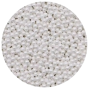 Perle / Perlute din zahar 4mm - Alb Perlat / White - 65g - Pastry Colours