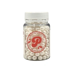 Perle / Perlute din zahar 7mm - Alb Perlat / White - 65g - Pastry Colours