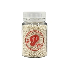 Perle / Perlute din zahar 2mm - Alb Perlat / White - 65g - Pastry Colours