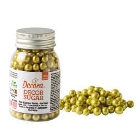 Perle din zahar -  Auriu Metalizat - 7mm - 100 gr - Decora