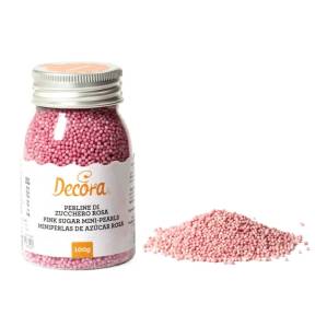 Perle din zahar -ROZ ⌀ 1,5 mm- 100 gr-Decora