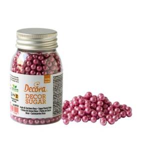 Perle din zahar -Roz ⌀ 4 mm- 100 gr-Decora