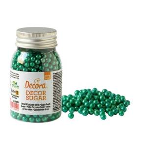 Perle din zahar -Verde ⌀ 4 mm- 100 gr-Decora