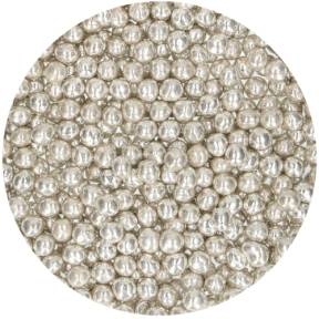 Perle / Perlute din zahar 4mm ARGINTI - MEDIUM METALLIC SILVER - 55 G - Funcakes