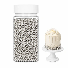 Perlute din Zahar 4 mm - Argintiu / Silver - 100 gr - Dr Gusto