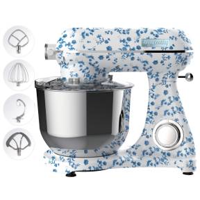 Robot de bucătărie Mixer cu bol din inox 6.5 L, 1800W, 4 accesorii incluse – Retro Floral – Anyta Cooking