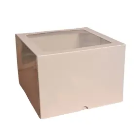 Cutie tort / prajituri cu tavita si fereastra ALB - 20x20x11 cm - Anyta Cooking