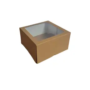 Cutie tort / prajituri cu tavita si fereastra NATUR - 20x20x11 cm - Anyta Cooking