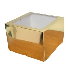 Cutie tort cu tavita si geam Aurie - 20x20x14 cm - Anyta Cooking