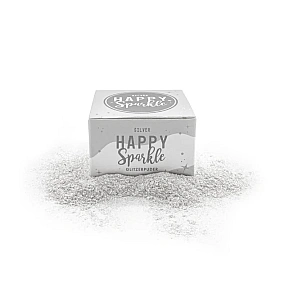 Sclipici Comestibil Pudră - Happy Sparkle Silver / Argintiu - 12g - Happy Sprinkles