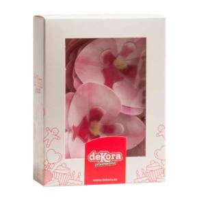 Set 10 Decorațiune tort-Vafe Orhidee roz-8,5 x 7,5 CM-Dekora - Anyta Cooking