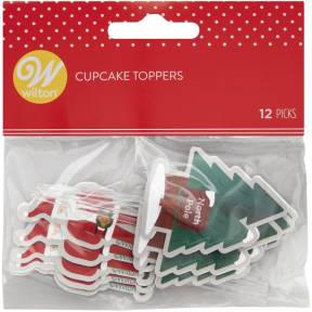 Set 12 buc Topper briose - SANTA - 11 cm -Wilton