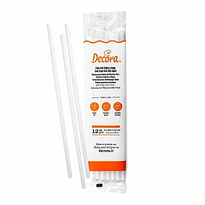 Set 12 Tije de plastic pentru sustinere torturile etajate -  Ø 4 mm * 30 cm - Decora