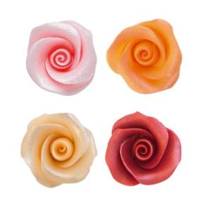 Set 16 buc decor comestibil din Zahar - TRANDAFIRI - 4 cm - Dekora