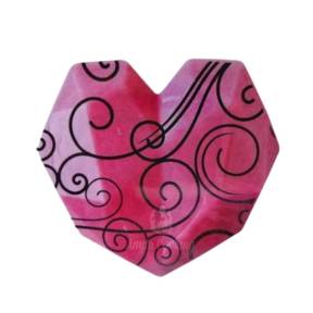 Set 168 buc decor din ciocolata - Inimioare roz cu bucle