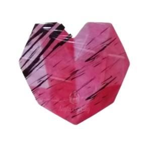 Set 168 buc decor din ciocolata - Inimioare roz cu linii negre