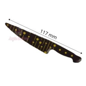 Set 193 buc decor din ciocolata - Cutite negre cu stelute galbene