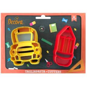 Set 2 buc Decupator din plastic - BACK TO SCHOOL - Decora