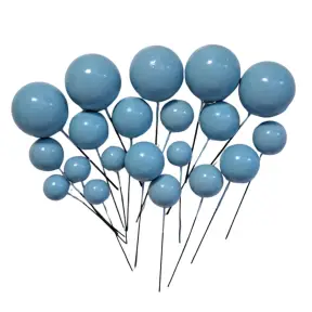  Set 20 sfere/bile din plastic pentru decor tort - Albastre deschis