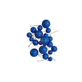 Set 20 sfere/bile de plastic pentru decor tort - Albastru Inchis Sclipicios - Anyta Cooking