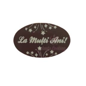 Set 224 buc placute din ciocolata veritabila  - La multi ani- 40x24mm - Negru