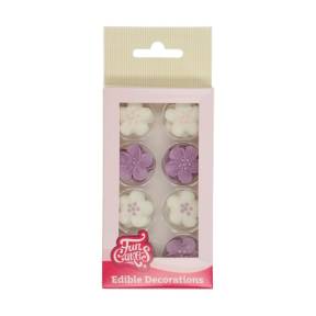 Set 24 decor din zahar flori MIX PURPLE - FunCakes