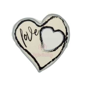 Set 240 buc decor din ciocolata - 43 mm -Love alb