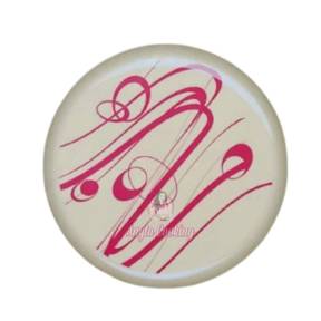 Set 288 buc decor din ciocolata - 43 mm - Rotund alb cu linii roz