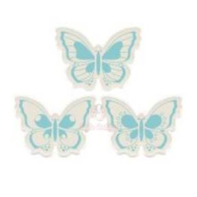  Set 288 buc decor din ciocolata - Fluturi albe cu albastru - 37x51 mm (EXP: 2024-iulie)