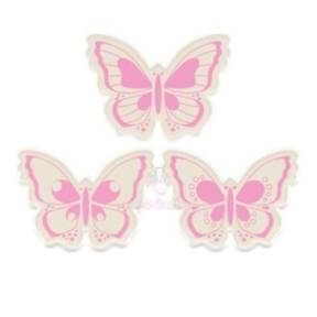  Set 288 buc decor din ciocolata - Fluturi albe cu roz - 37x51 mm 