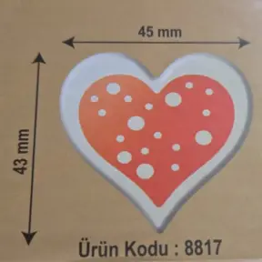 Set 288 buc decor din ciocolata -Inima cu buline albe - 43x45 mm