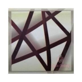 Set 288 buc decor din ciocolata - Patrat alb cu linii maro