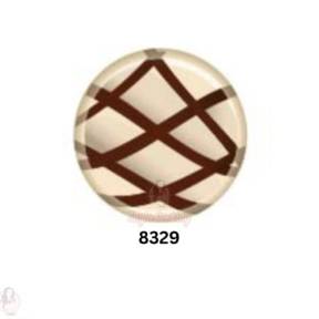  Set 288 buc decor din ciocolata - Rotund alb cu maro - 43x43 mm (EXP:2024-iulie)