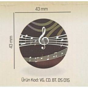 Set 288 buc decor din ciocolata - rotund note muzicale - 43x43 mm