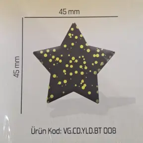 Set 288 buc decor din ciocolata - Stea maro cu buline galbene