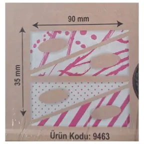 Set 288 buc decor din ciocolata - Triungi alb cu modele roz