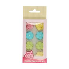 Set 32 decor din zahar flori MIX PASTEL - FunCakes