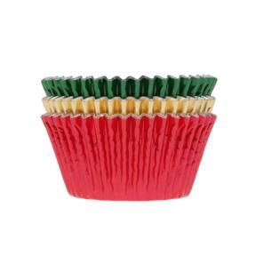 Set 36 buc Forme de copt briose - RED/GREEN/GOLD - Ø 5 cm - House of Marie