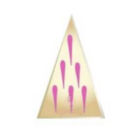  Set 384 buc decor din ciocolata - Triunghi alb cu picaturi roz - 35x55 mm (EXP: 2024-iulie)