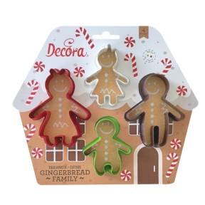 Set 4 buc Decupator din plastic - Familia turta dulce - Decora