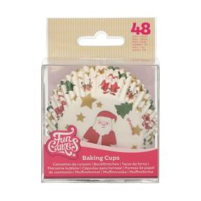 Set 48 buc Forma de copt briose - Mos Craciun - 5 x 3,2 cm - Funcakes