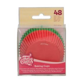 Set 48 forme de copt briose Rosu si Verde – Funcakes