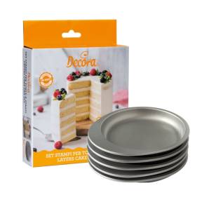 Set 5 buc Forme pentru tort rotund - 15 x h 3,5 CM - Decora