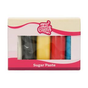 Set 5 culori Fondant Multicolor- 5 x 100 GR- Funcakes