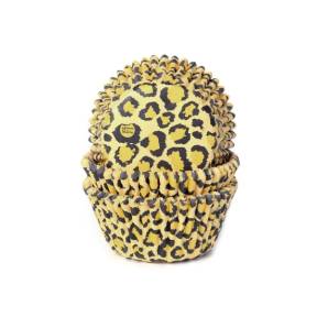 Set 50 buc forme de copt briose- LEOPARD YELLOW-House of Marie