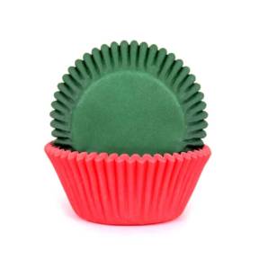 Set 50 buc Forme de copt briose - RED/GREEN - Ø 5 cm - House of Marie