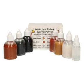 Set 6 buc Colorant alimentar pt aerograf - Sclipicios  - 60ml  - Sugarflair