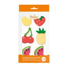Set 6 buc Decorațiune comestibile-Fructe Tropicale- 3 - 4 cm-Decora