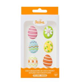 Set 6 decoratiuni din zahar - Oua de Pasti- Decora